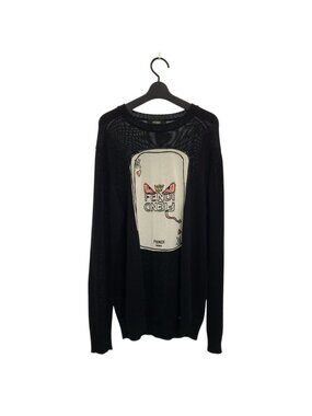 Fendi Bugs Eye Playing Cards Black Cotton Knit